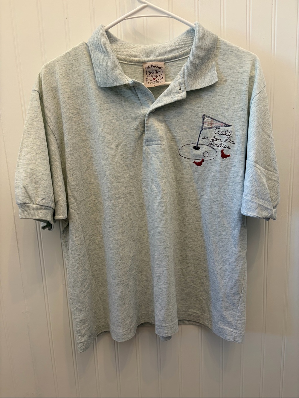 Gray Golf Embroidered Polo - “Golf is for the Birdies”